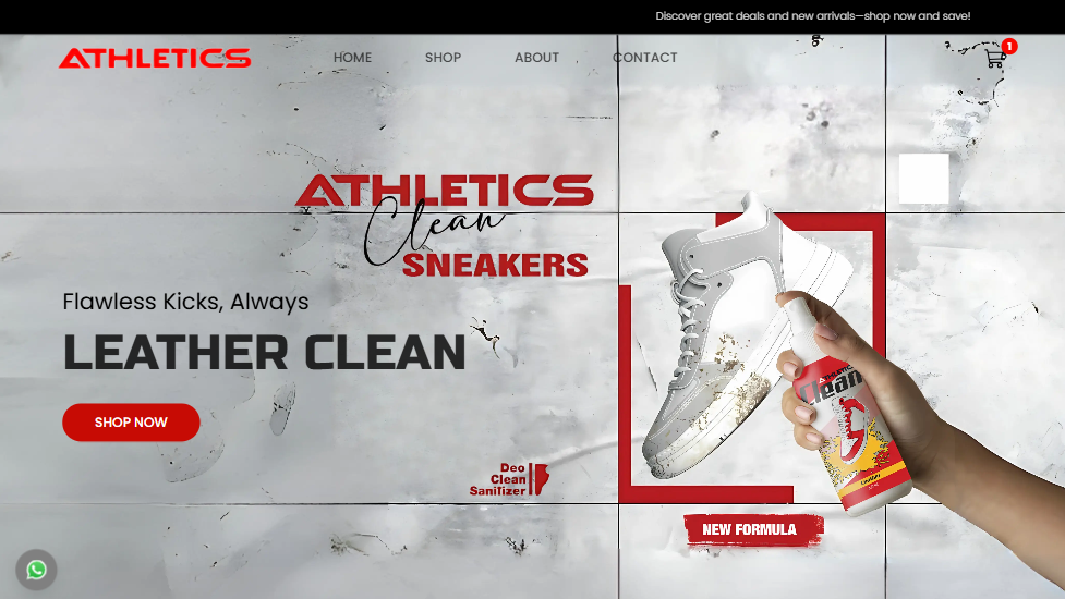 Athletics shoe care e-commerce website